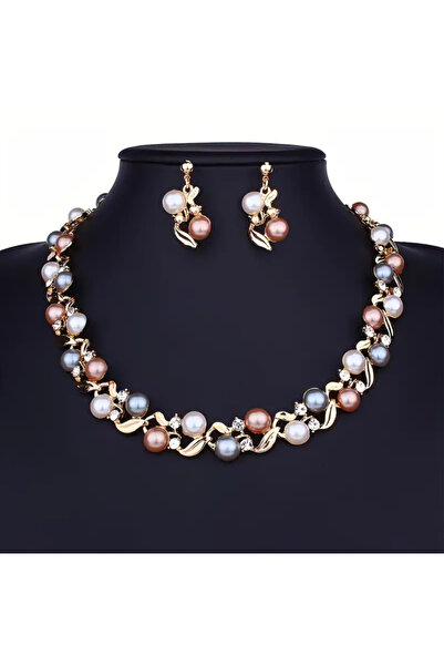 TAKİŞKO ALTIN KAPLAMA EL YAPIMI TASARIM SET 2'Lİ TAKIM