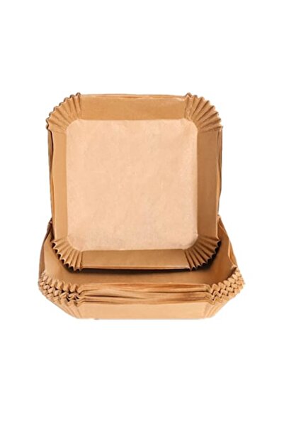 RABY Set de 100 de hârtie de copt pentru friteuza cu aer, 16x16x4,5 cm, pătra...