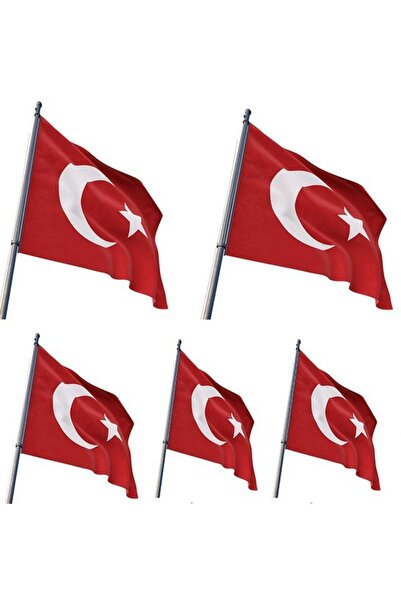 ÇELİKONLİNE BAYRAK 20x30Cm TÜRK BAYRAĞI Raşel Kumaş 5 Adet
