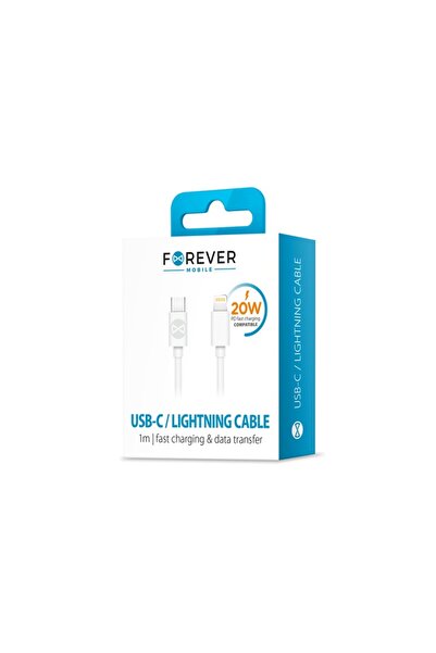 Forever USB-C to Lightning Cable 1.0 m 20W White