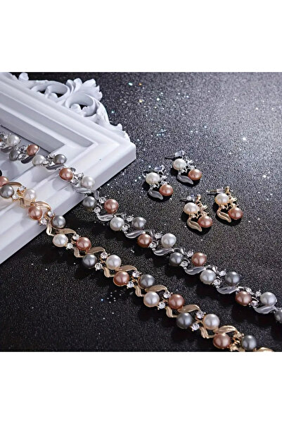 TAKİŞKO ALTIN KAPLAMA EL YAPIMI TASARIM SET 2'Lİ TAKIM