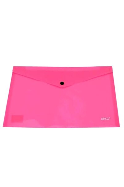 Daco Dosar plic A4 din plastic, închidere cu clic, 200 microni, roz