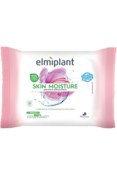 ELMIPLANT Μαντηλάκια καθαρισμού για ευαίσθητο και ξηρό δέρμα, 25 τεμάχια