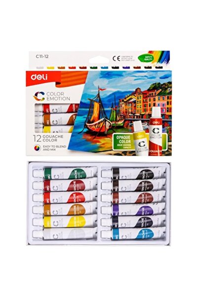 Deli Tempera 12 culori, 12 ml