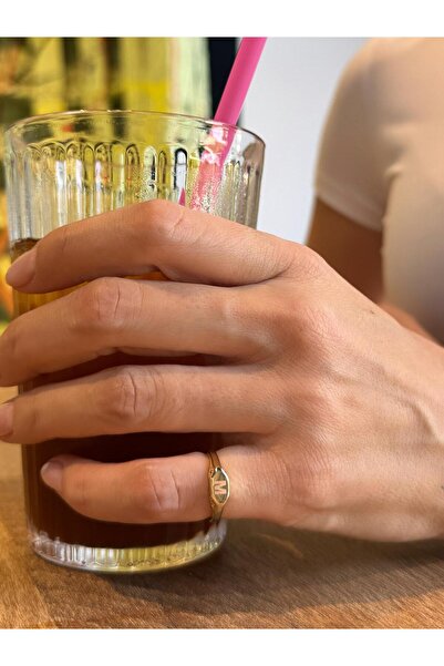 MODA 14k 5-6 Numara Uyumlu Ayarlanabilir Serçe Parmak Yüzüğü (C Harfi)