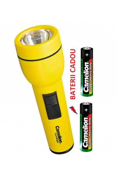 CAMELİON Lanternă germană cu 1 LED FL1L2C2AA, alb super strălucitor, baterii ...