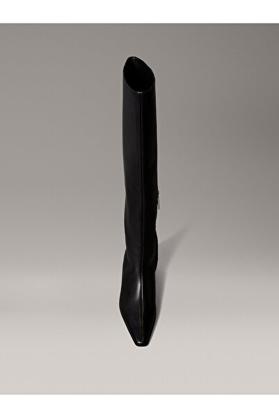 Calvin Klein Leather Kitten Heel Knee-High Boots