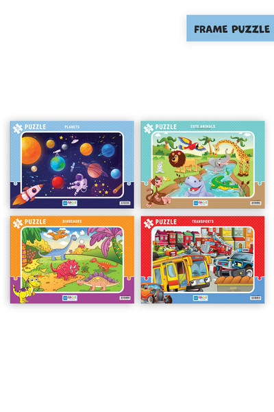 Blue Focus 4 Pcs 30 Pieces Children's Puzzle Dinosaurs and Cute Animals and V...