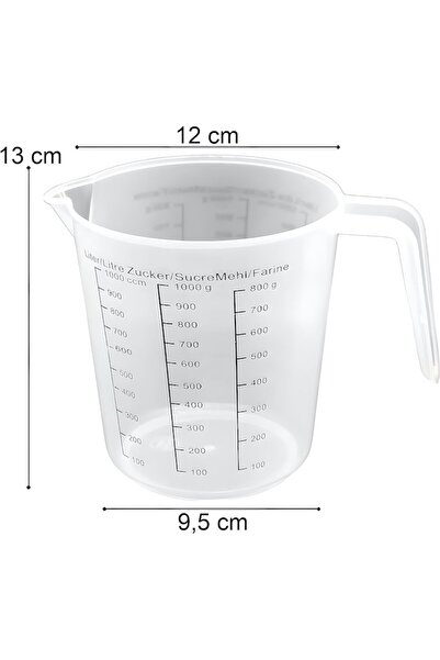 OEM Melo Graduated Plastic Measuring Cup 1 L with Handle, 12x13 cm
