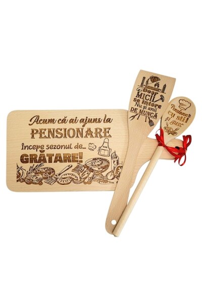 OEM Set bucatarie cadou pensionare pentru colegi, prieteni, familie, gravat c...