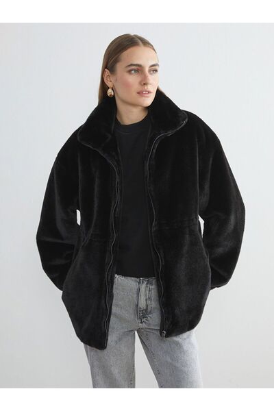 LC Waikiki Lcw Vision Stand Collar Women's Fur Coat