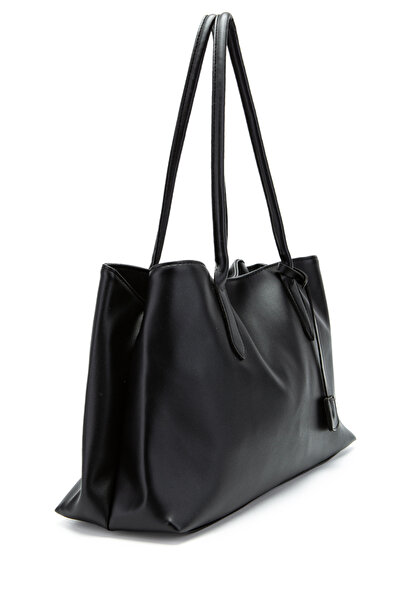 minebag Faux Leather Magnet Closure Diaz Handle Bag Black