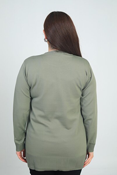 By Saygı Γυναικεία μπλούζα με πλέξη μαλλιών μεγάλου μεγέθους από λύκρα