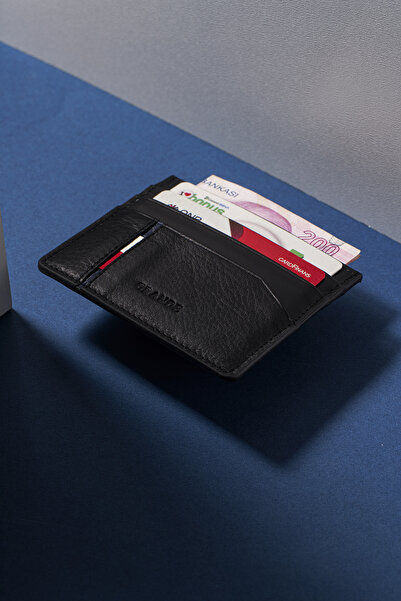 Grande 865 Hakiki Deri Premium Kartlık Siyah