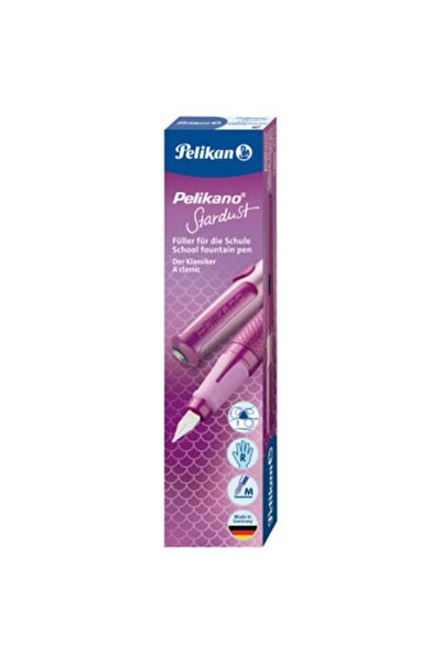 Pelikan Stilou Stardust pentru dreptaci, peniță M, cartuș inclus, roz