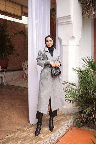 GLR&GYM AYSEREN KADIN BÜYÜK BEDEN ASTARLI BAĞLAMALI GENÇ ÖRME KAŞE KABAN