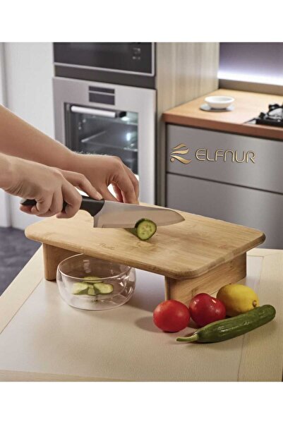 elfnur Bamboo Standing Cutting Board, Bamboo Chopping Board, Standing Present...