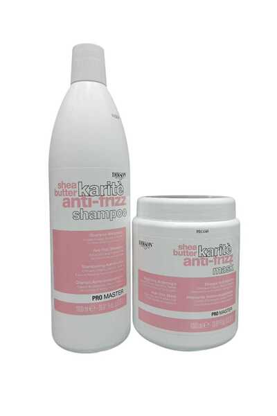 DİXSON شامبو 1000 مل وماسك 1000 مل للشعر المجعد والجاف والمعالج بزبدة الشياء ...