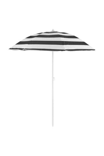 Strend Pro Plážový slnečník, Strend Pro, nastaviteľný sklon, čiernobiele pruh...