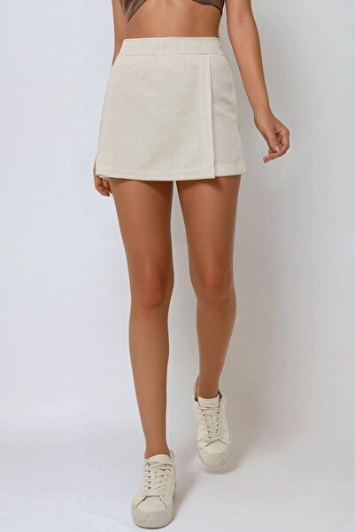 Hiccup Linen Look Mini Shorts Skirt