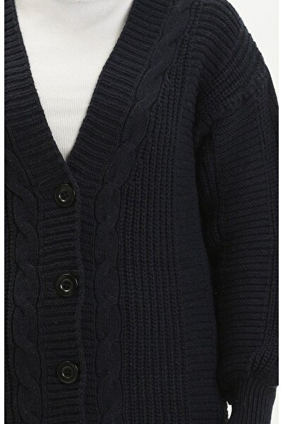 Fua Shop Women's V-Neck Knitted Buttoned Sweater Cardigan