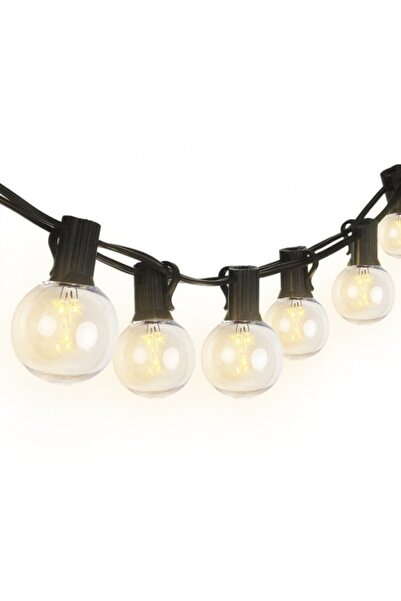 OEM Black solar garland with 10 LED bulbs E12 G40, IP44, 5.5 m