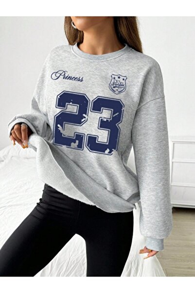 shi dumanlar giyim Unisex Bay/ Princes23 Tasarım Baskılı Bisiklet Yakalı Sweatshirt