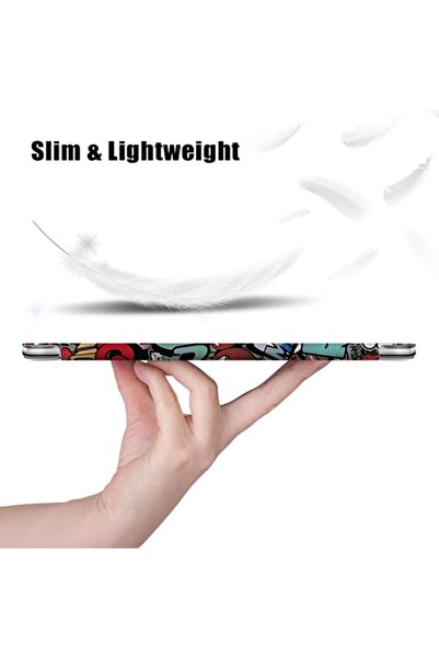 OEM Husă tip book cover pentru iPad Mini 6 (2021), piele ecologică, model graffiti, multicoloră