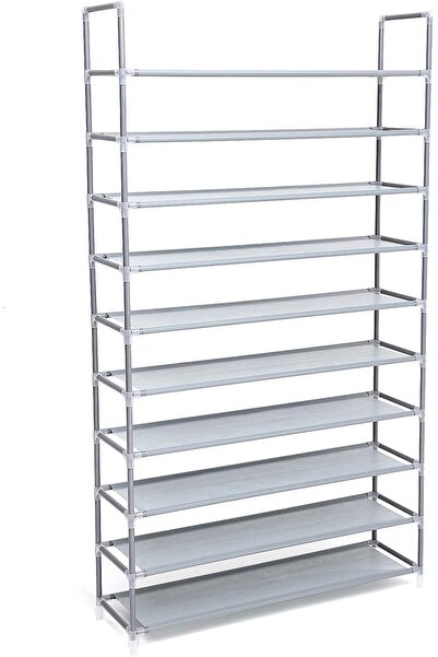 STOREMAX 10 Katlı Ayakkabı Rafı, 100x29x175 CM, Gri, LSR10G 1185222