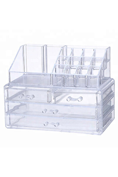 Ella Home Modular cosmetics organizer with 4 drawers, transparent, 22.5x13.5x18cm