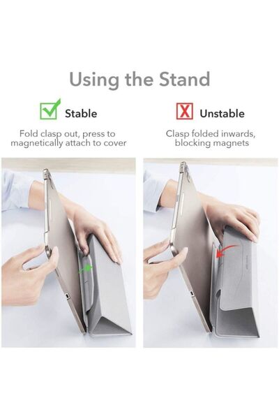 OEM Flip cover for Apple iPad Air 4 (2020) or iPad Air 5 (2022), 10.9", elegant protective case, gray