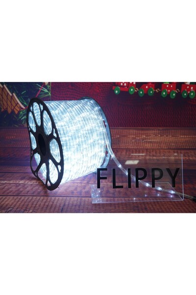 Flippy Instalatie Craciun, 10m, 240 Led, Furtun Luminos, Alb rece, Transformator, Sectionabila, 220V,Flippy