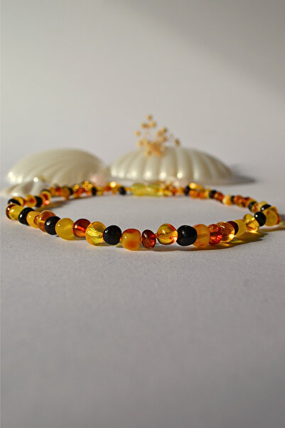 MMİF Kehribar Kolye Doğaltaş Çocuk ve Kadın Erkek 34CM Turuncu 16,5G