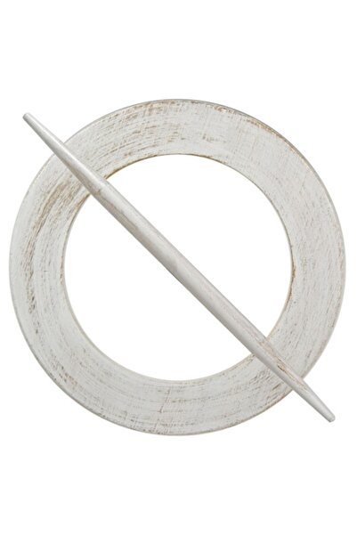 OEM Curtain Brooch (Ring), MDF, White & Gold, 14 cm