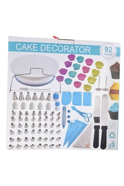 GOLD MARKET 92-Piece Cake & Pastry Decorating Set, Plastic & Stainless Steel, Multicolor