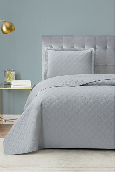 Çeyiz Diyarı Zagreb Fiber Filled Single Size 180X240 cm Bedspread Gray