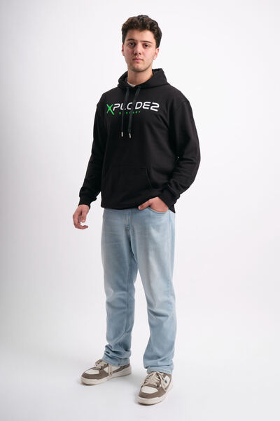 WE AND ME Oversize Wide Fit Printed Hooded Men's Sweatshirt