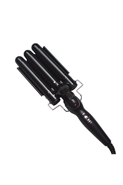 Ella Home Ondulator de păr ceramic cu 3 cilindri, negru, 33 cm