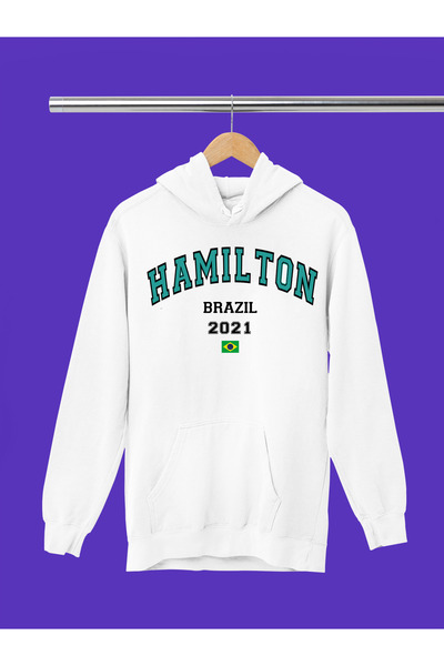 MAGORS سترة رياضية من القطن مطبوع عليها اسم لويس هاميلتون بأكمام طويلة وثلاث ...