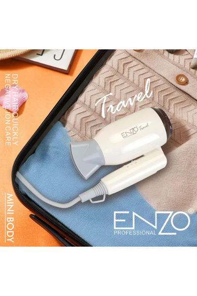Enzo Professional ENZO EN-608 Mini Travel Hair Dryer – Compact & Professional Salon-Quality Air Blower