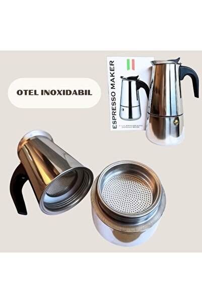 OEM Stovetop espresso maker, Italian design, stainless steel, 300 ml (6 cups)