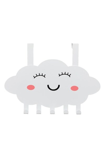 OEM Cuier metalic pentru haine cu 5 cârlige, alb