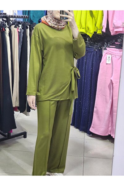 Nessia طقم رياضي محتشم من المودال مع تفاصيل ربط