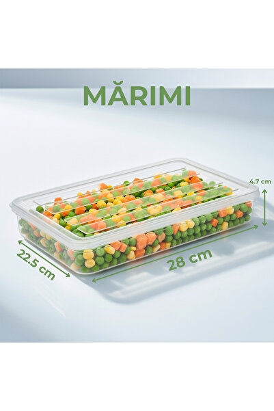 Köken Food storage container with lid, 2.4L, BPA-free plastic, cold-resistant, Transparent/Gray