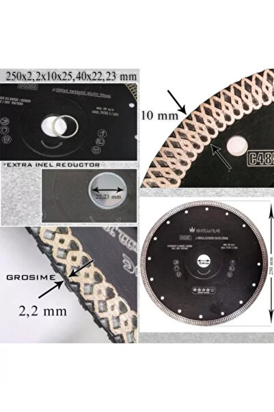 richmann exclusive Disk diamantat turbo subtire, keramika, ušľachtilý a pevný, 250 mm/25,4 mm, Richmann Exclu