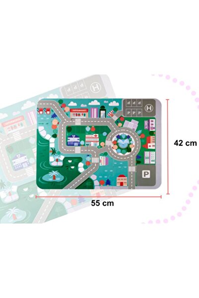 Evelise Set of 135 pieces, wooden building blocks for children, City, 55 x 42 cm