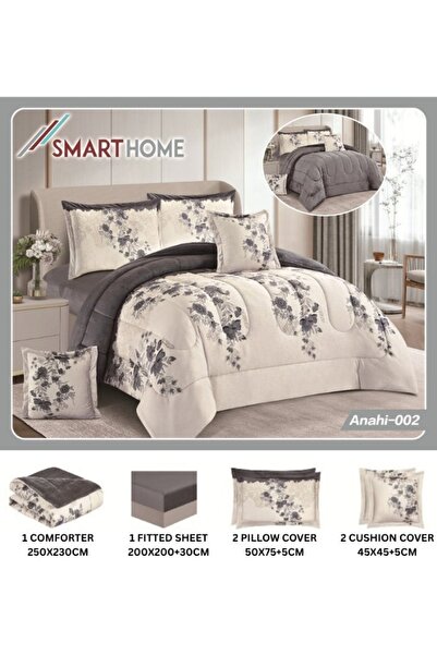 smart home Double-sided winter bedspread (velvet side and fur side) Filled bedspread, 6-piece set, 250x230cm