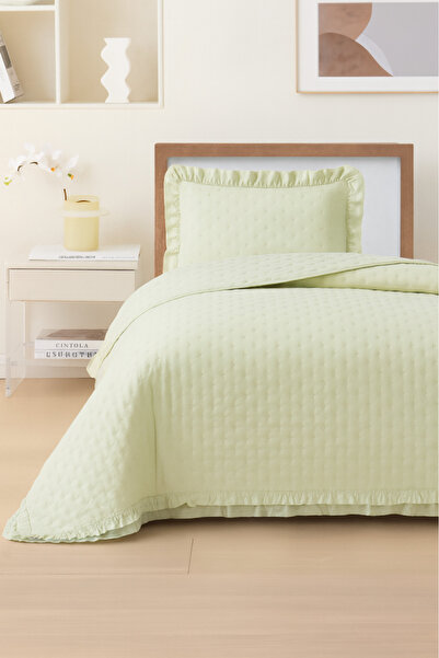 Çeyiz Diyarı Lisbon Fiber Filled Single Size 180X240 cm Bedspread Cream