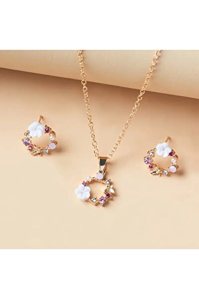 deluxe takı ve giyim Minimal Jewelry Set with Flowers (Boxed)