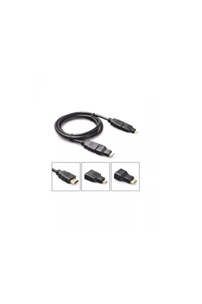 SOFAL HDMI cable 1.5 m with micro HDMI and mini HDMI adapters, black